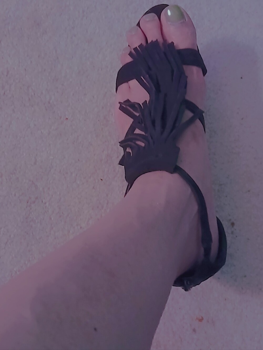 Madden Girl DEMI Women’s Suede Black Fringe Ankle-Strap Sandals 11
